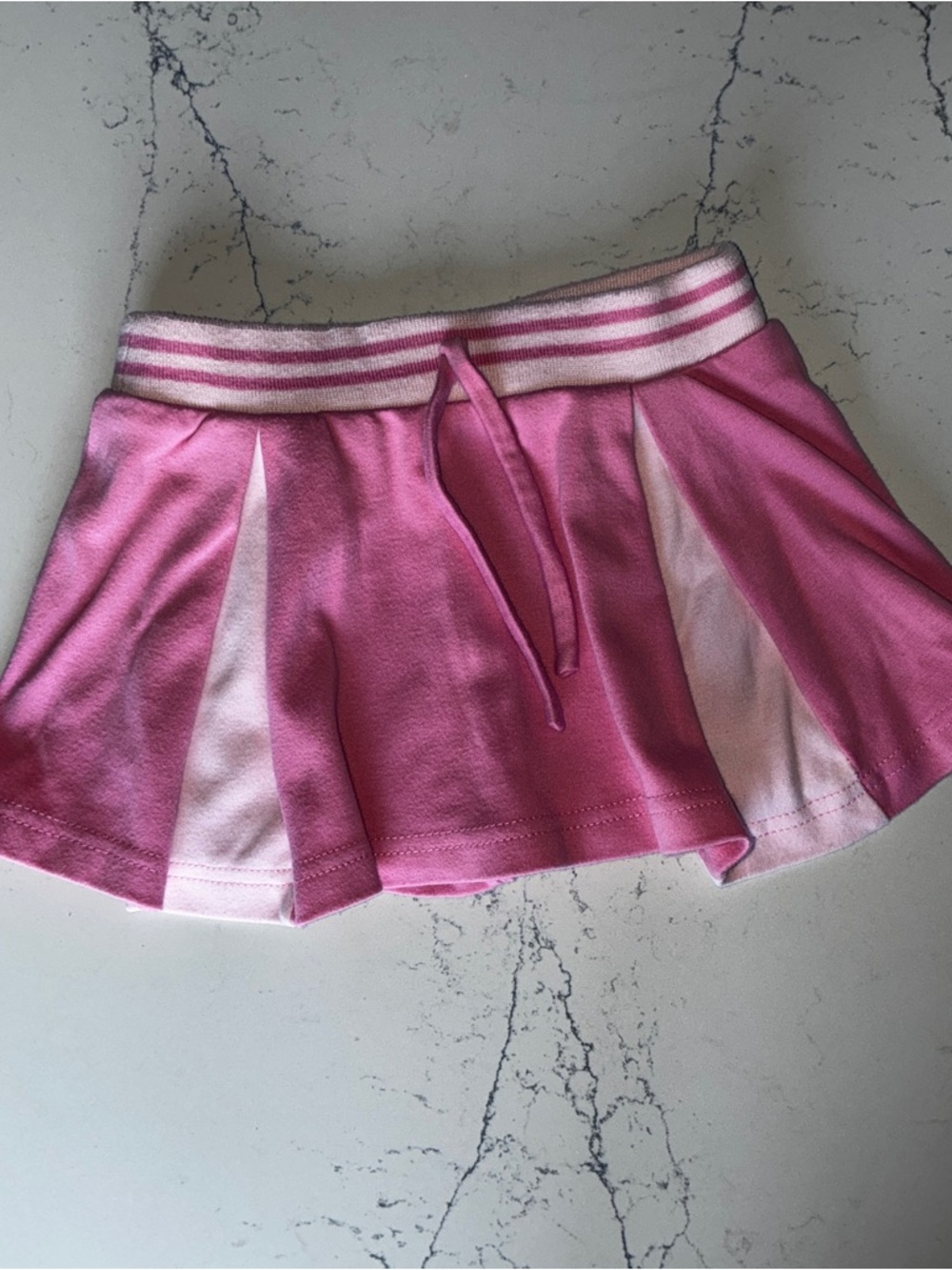 Bon Bebe Pink and White Pleated Skort